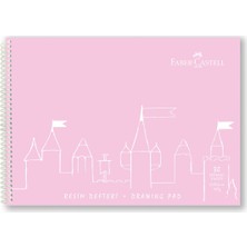 Faber-Castell Faber 25X35 Resim Defteri 30 Yaprak Plastik Kapaklı Pembe