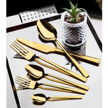 Olcay Home Gold Çelik 36 Parça Çatal Kaşık Bıçak Seti