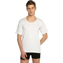 Tutku Erkek 6 Lı Paket Beyaz Bisiklet (Açık) Yaka Yarım Kollu Atlet