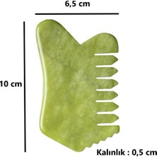 Yeşim Taşı Gua Sha Masaj Taşı Doğaltaş Tarak ve Yeşim Taşı Roller Sertifikalı Ikili Cilt Bakım Seti