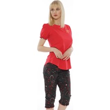 Vienetta Pamuklu Balon Kısa Kol Kaprili Pijama Takım
