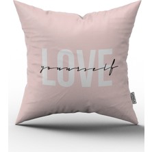 Cango Home Çift Tarafı Baskılı Love Yourself Dijital Baskılı Kırlent Kılıfı-Ct