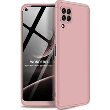 CoverZone Huawei P40 Lite Kılıf 3 Parça 360 Soft Hard Koruma Ays Rosegold