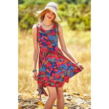 Los Banditos Bohem Tarz Kayık Yaka Asimetrik Elbise