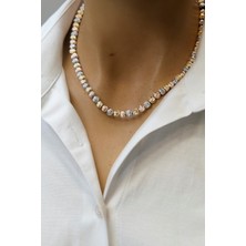 X-lady Accessories Kadın Dorika Taşlı Altın & Rose & Gümüş Renkli Kolye