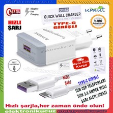 Syrox Xiaomi Redmi 9 Uyumlu Type-C Girişli Hızlı Şarj Cihazı Seti Adaptör+Kablo Q32 3.0A  Beyaz