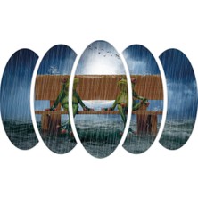 Renkselart Kurbağalar Yağmur Digital Art Mdf TABLO-2971