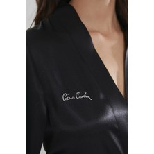 Pierre Cardin Pıerre Cardın Kadın Saten Sabahlık Siyah Renk Şık Tasarım ve Yumuşak Dokulu