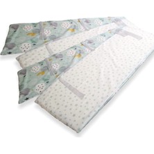 Bebek Özel Bebek/Çocuk Beşik Kenar Koruma Beşik Için (4 Parça) Yeşil Ay Yıldızlı