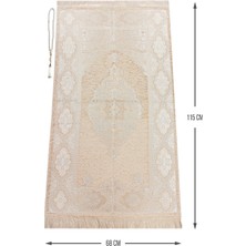 İhvan Lüks Açık Renk Osmanlı Şönil Seccade Tesbih Hediyeli Krem