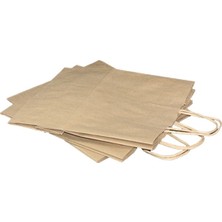 Kraftürkiye Burgu Saplı Kraft Kağıt Çanta 25 x 12 x 31 cm