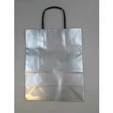 Event Party Store Kraft Kağıt Çanta Gümüş 25CM x 30CM