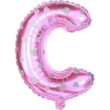 Event Party Store Folyo Balon C Harf Pembe Kalpli 40CM