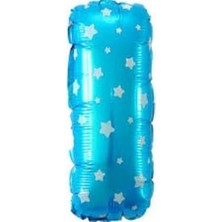 Event Party Store Folyo Balon I Harf Mavi Yıldızlı 40CM