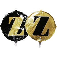 Event Party Store Folyo Balon Harf Z Çift Taraflı Gold-Siyah 18'' - Pakette 1 Adet