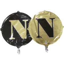 Event Party Store Folyo Balon Harf N Gold-Siyah 18''