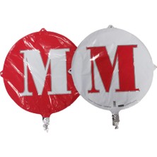 Event Party Store Folyo Balon Harf M Kırmızı-Beyaz 18''