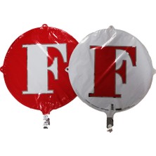 Event Party Store Folyo Balon Harf F Kırmızı-Beyaz 18''