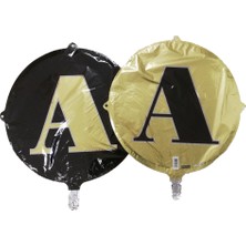 Event Party Store Folyo Balon Harf A Gold-Siyah 18''