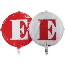 Event Party Store Folyo Balon Harf E Kırmızı-Beyaz 18''