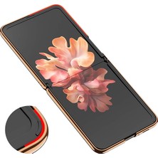 Ally Samsung Galaxy Z Flip Kılıf Gkk Electroplating Painted Glass Flip Kılıf AL-33930 Rose Gold