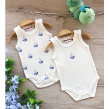 Renkli Puset Penye 2'Li Askılı Body Yelken Desen