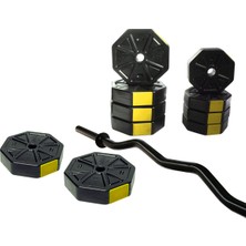 Tan Spor 40 kg Dambıl-Dumbell-Ağırlık-Halter–full  Kısa Bar + Düz Bar +Z Bar Seti