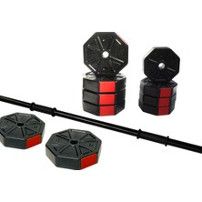 Tan Spor 40 kg Dambıl-Dumbell-Ağırlık-Halter–full  Kısa Bar + Düz Bar +Z Bar Seti