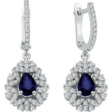 Sirius Pırlanta ve Damla Safir Taşlı Anturaj Küpe 0423E0021