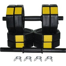Tanspor Tan Spor 30 kg Dambıl Dumbell Halter Ağırlık Fitness Vücut Geliştirme Kısa Bar Seti