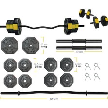 Tanspor Tan Spor 50 kg Dambıl-Dumbell-Ağırlık-Halter–full  Kısa  Bar +  Düz Bar +  Z Bar Seti