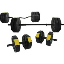 Tanspor 80 kg Dambıl Halter Full Kısa Bar + Z Bar + Düz Bar Seti