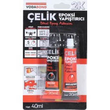 Vodabond Seramik Ahşap Metal Plastik Cam Çelik Epoksi Yapıştırıcı 20 + 20 gr