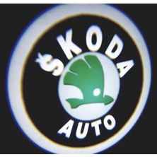 10oto Skoda Pilli Mesafe Sensörlü Kapı Altı Logo Yapıştırmalı