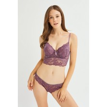 Bonbonetti Kadın  Ipli Çiçekli Dantelli Hafif Destekli Balensiz Bralet Sütyen