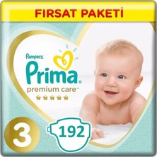 Prima Premium Care 3 Numara Bebek Bezi Midi 6-10 kg Fırsat Paketi 192 Adet