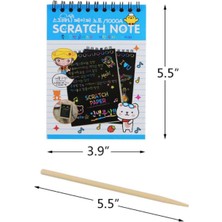 Scratch Note Sihirli Defter + Tahta Kalem Kazıma Defteri Gökkuşağı Defter