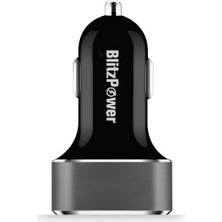 Blitzpower Çift USB Çıkışlı 2.4A Universal Hızlı Araç Şarj Cihazı Siyah