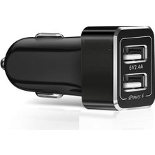 Blitzpower Çift USB Çıkışlı 2.4A Universal Hızlı Araç Şarj Cihazı Gümüş