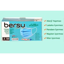 Bersu Maske Meltblown Filtreli 3 Katlı Ipli Cerrahi Maske 250 Adet Siyah