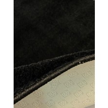ERDEMİR HALI Siyah Kaymaz Taban  Yuvarlak Post  Halı 80 x 80