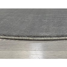 ERDEMİR HALI Gri Kaymaz Taban  Yuvarlak Post Halı 80 x 80