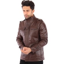 Derimont Deri Montay Kahverengi Erkek Ceket