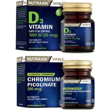 Nutraxin D3 Vitamini 1000 Iu 120 Tablet + Krom Minerali Içeren Gıda Takviyesi 90 Tablet
