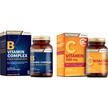 Nutraxin B1, B2, B3, B5, B6, B12 Içeren B Vitamin ve C Vitamin 1000 Mg 30 Tablet
