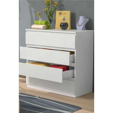 Ünüvar Konsept Umut Beyaz 80 cm Şifonyer 4 Çekmeceli MBES001B