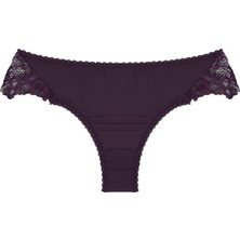 Magic Form 762 Önü Kumaş Arkası Dantel Brazil Külot - Mürdüm