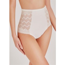 Magic Form 948 Zigzag Dantelli Yüksek Bel Külot - Ekru