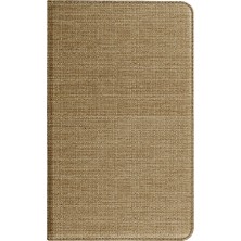 Fitcase Samsung Galaxy Tab A T510/T515/T517 Kılıf Fabric 360 Derece Döner Standlı Gold