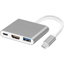 Daytona CF01 Macbook Uyumlu 4K Full HD 1080p Type C To 3 Portlu HDMI - USB 3.0 - PD Çevirici Hub Adaptör